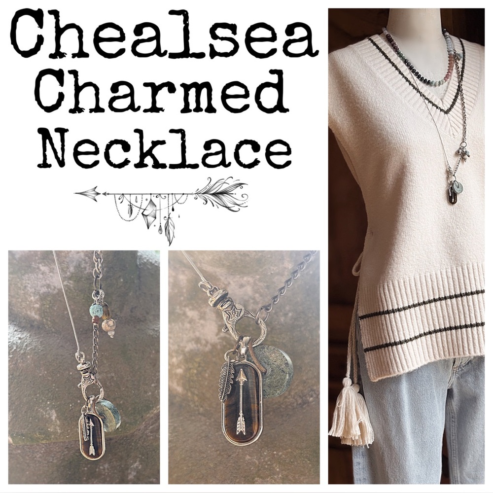 Necklace Multi Charm Statement Piece